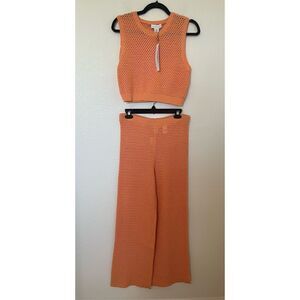 House of Harlow Crochet Pants and Cropped Tank Set NEW